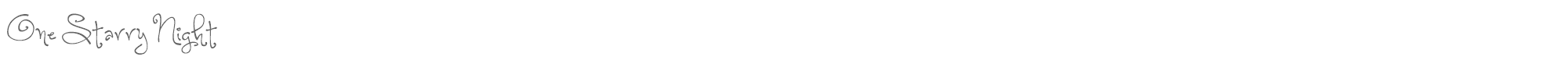 Sample characters One Starry Night Font